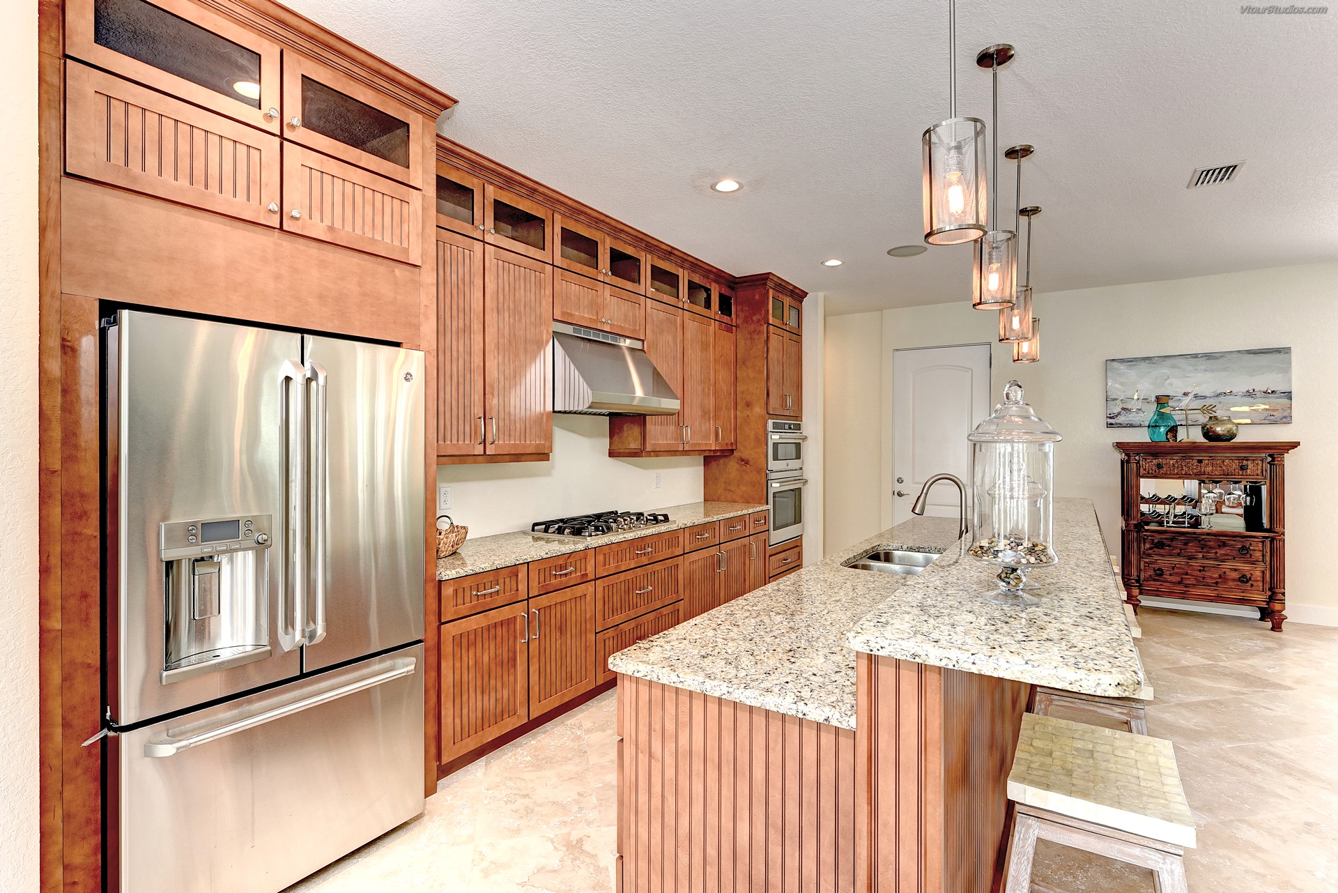 510 & 512 Key Royale Drive aerial pool view