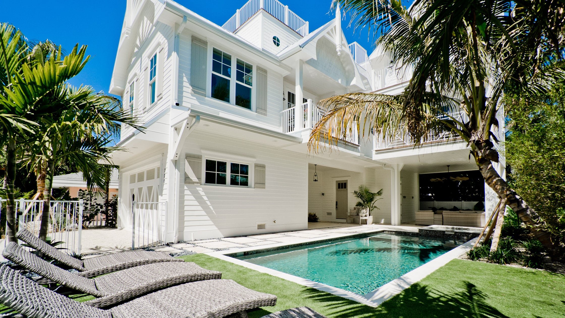 Multi-story coastal home with modern architecture